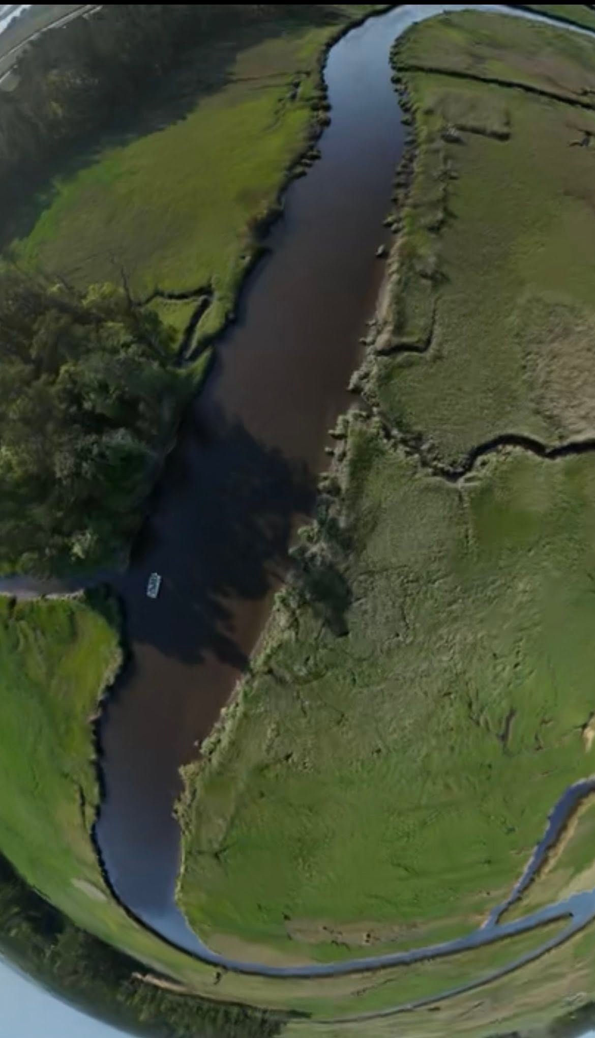 Aerial view of Town Creek and surrounding backcountry water